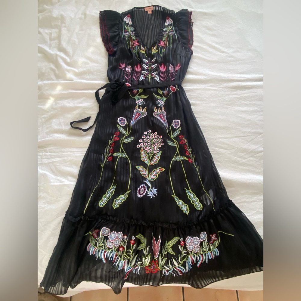 Anthropologie Not So Serious decorative beaded dress